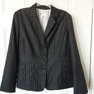 Isaac Mizrahi Target Black Pinstripe Blazer 18
